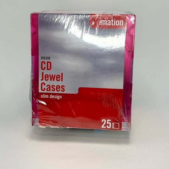 Imation 25 Pack CD Cases Slim Line Jewel Tone Storage New, Sealed - Picture 2 of 5